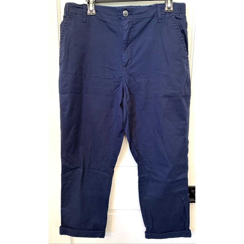 Old Navy OG Chino Pants Womens Large Comfort Waist Blue Tapered Preppy Stretch